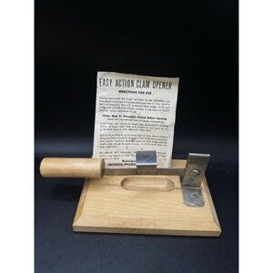 Oyster Clam Shucker Wood and Stainless Steel By Invento Products Vintage